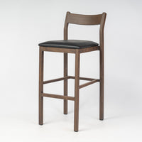 Imola Aluminium Bar Stool with Montana Walnut Frame