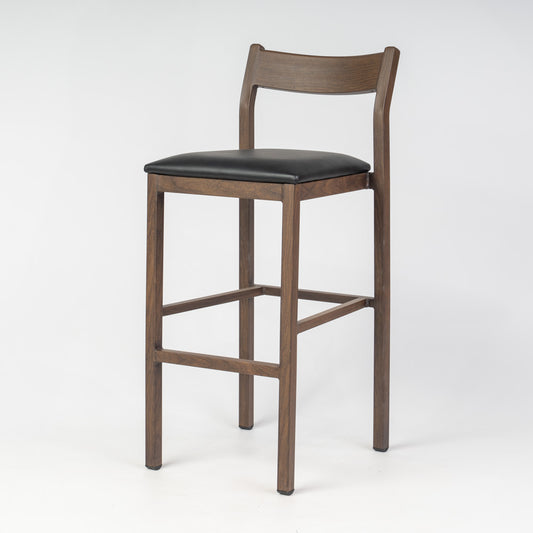 Imola Aluminium Bar Stool with Montana Walnut Frame