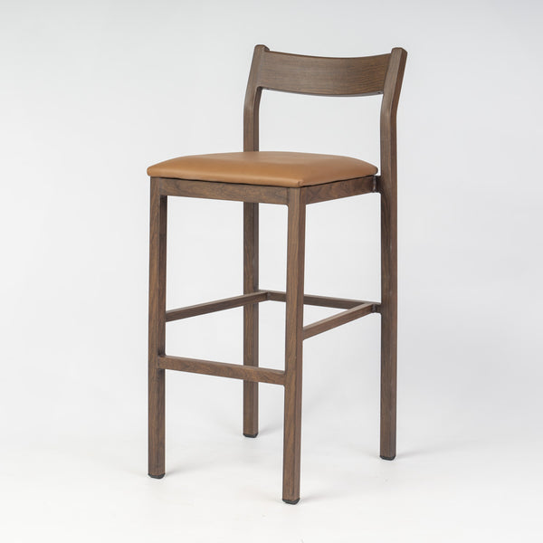 Imola Aluminium Bar Stool with Montana Walnut Frame