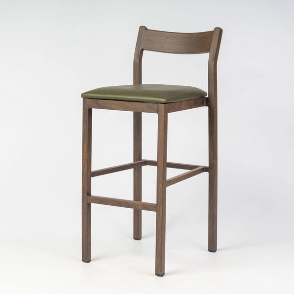 Imola Aluminium Bar Stool with Montana Walnut Frame