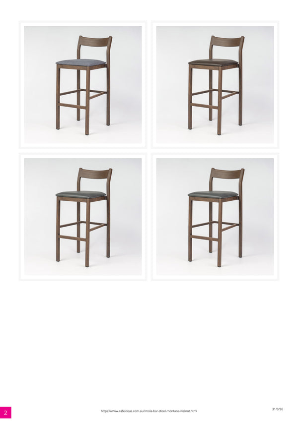 Imola Aluminium Bar Stool with Montana Walnut Frame