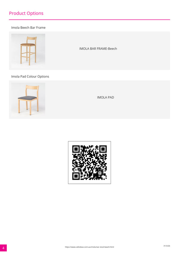 Imola Aluminium Bar Stool with Beech Frame