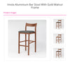 Imola Aluminium Bar Stool with Gold Walnut Frame