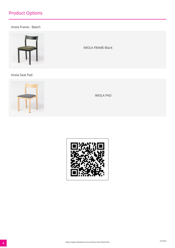 Imola Aluminium Dining Chair Black
