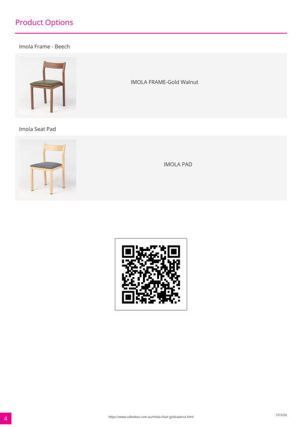 Imola Aluminium Dining Chair Gold Walnut
