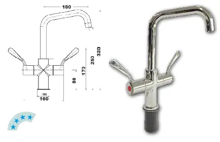 Jetstream JET3150D - Deck Mount Faucet With 180mm Spout