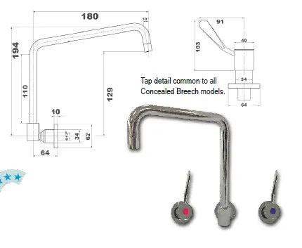 Jetstream JET3180WCB - Wall Mount With 180mm Spout