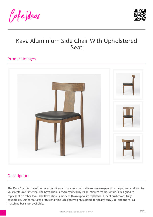 Kava Aluminium Side Chair with Upholstered Seat