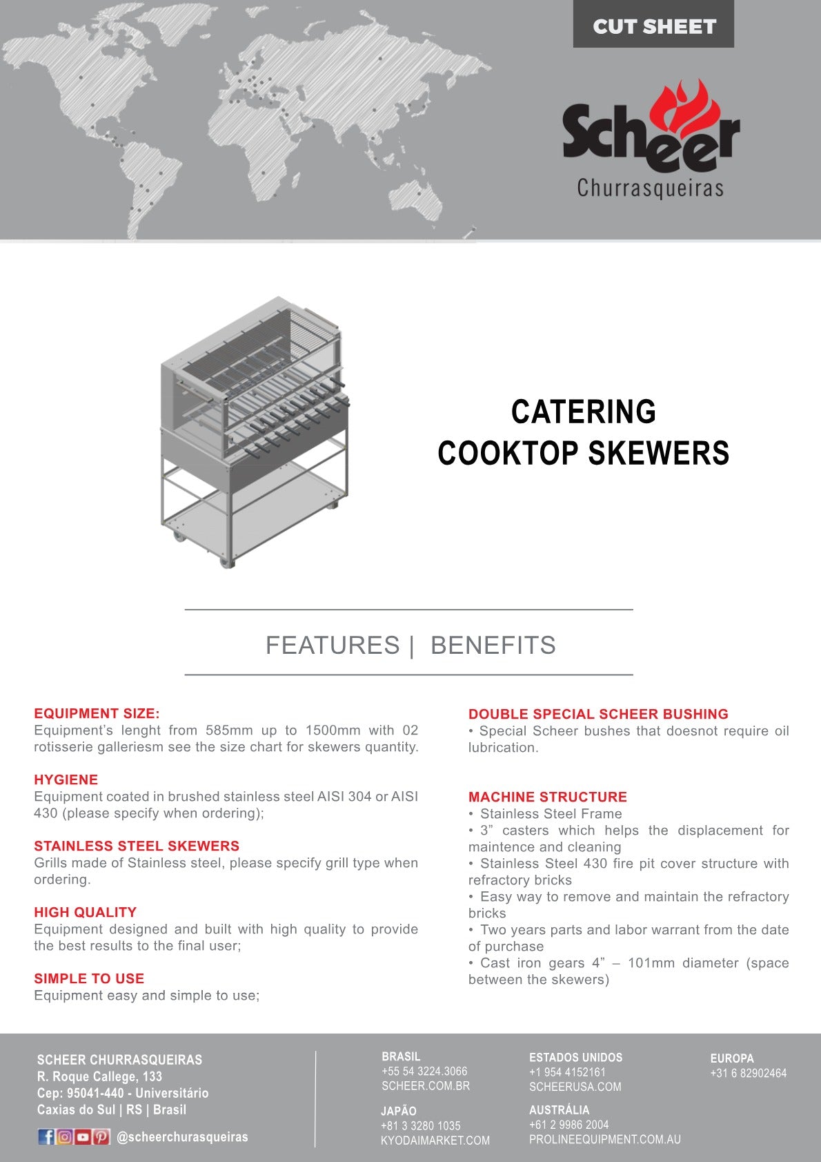 Scheer Proline Light Catering - 1200mm Charcoal Rotisserie