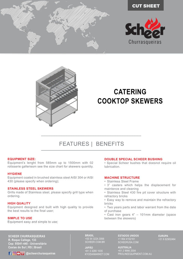 Scheer Proline Light Catering - 1200mm Charcoal Rotisserie