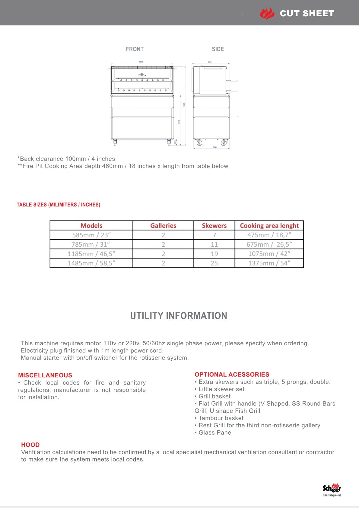 Thumbnail - Scheer Proline Light Catering - 1200mm Charcoal Rotisserie