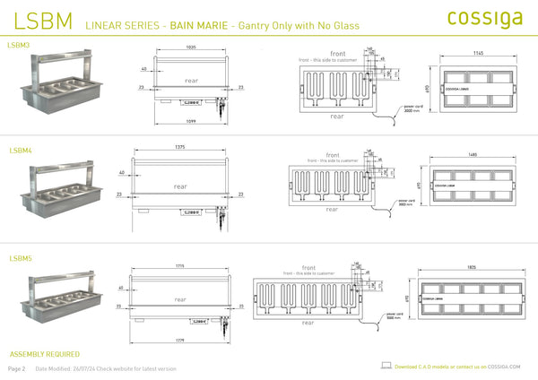 Cossiga Linear Series LSBM5 - Bain Marie