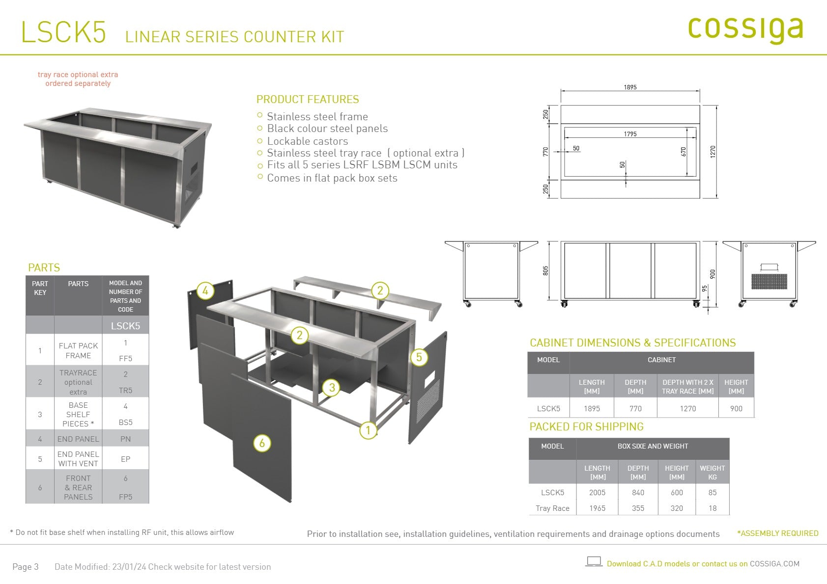 Cossiga Linear Series LSCK5 - Ambient Counter Kit
