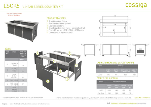 Cossiga Linear Series LSCK5 - Ambient Counter Kit