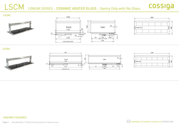 Cossiga Linear Series LSCM6 - Ceramic Hotplate