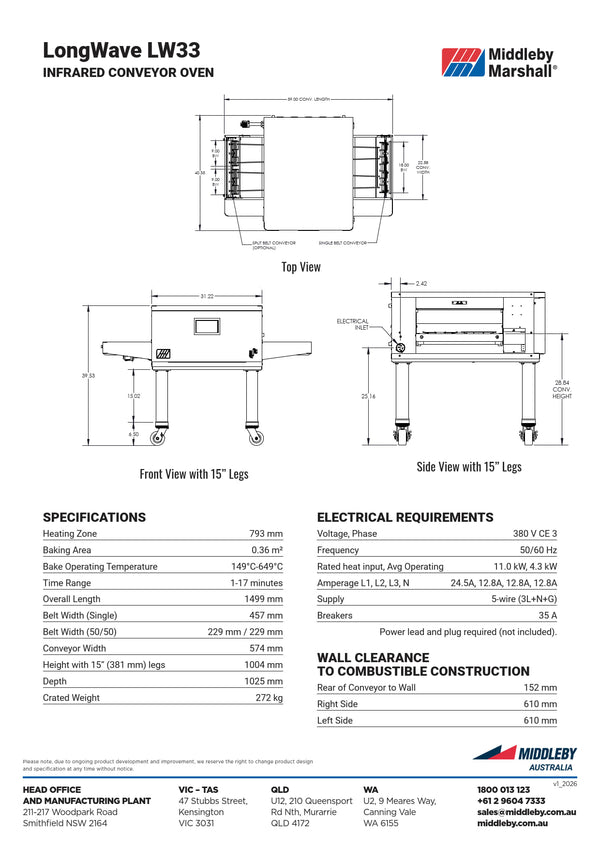 Middleby Marshall LongWave LW33T-CAV - Infrared Conveyor Oven