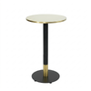 Lime Beige Marble Sintered Stone Bar Table with Black Discus Base