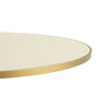 Lime Beige Marble Sintered Stone Bar Table with White Discus Base
