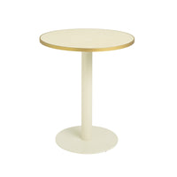 Lime Beige Marble Sintered Stone with Shell White 450 Table Base