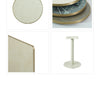 Lime Beige Marble Sintered Stone with White 450 Table Base