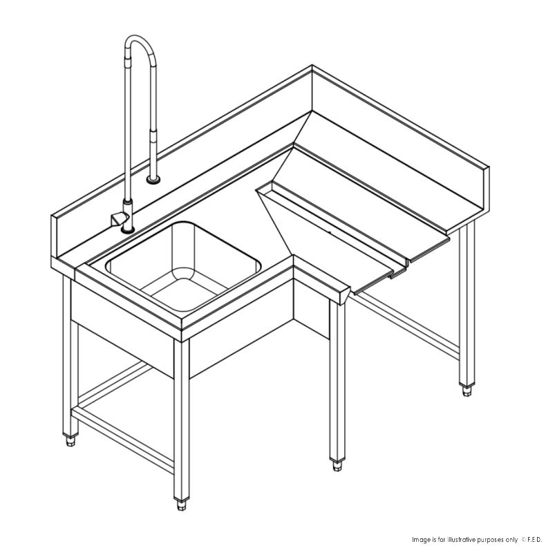 Fagor MCFD-1000I - Pre-Rinsing Sink Bench