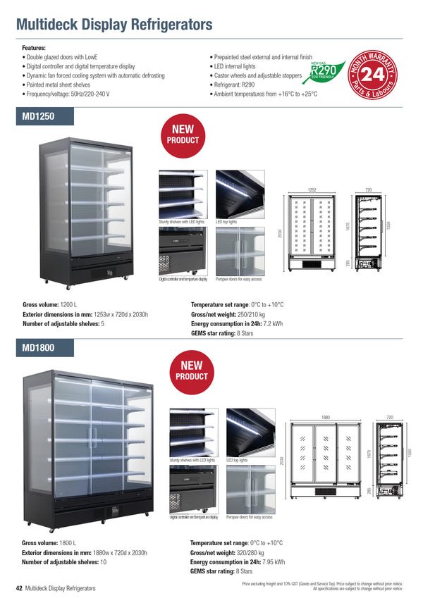 Exquisite MD1250 - Multideck Display Fridge