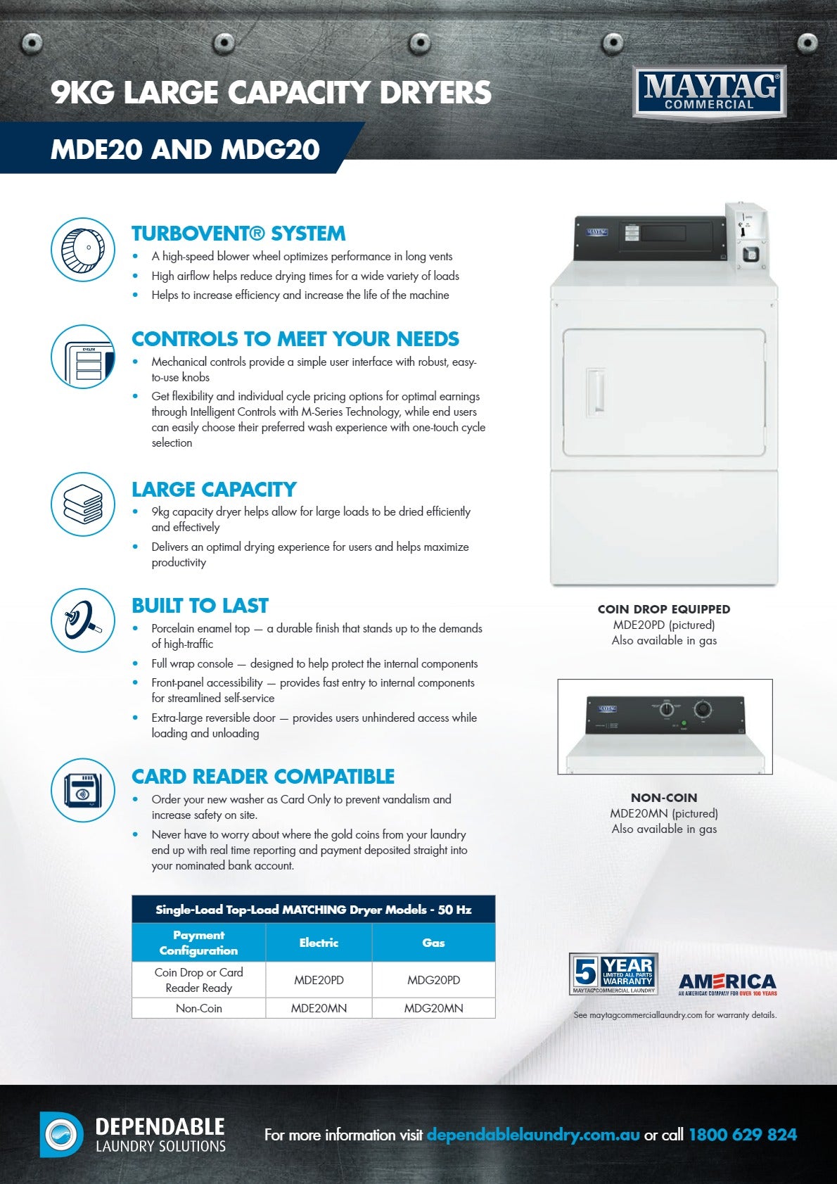 Thumbnail - Maytag Commercial MDG20MN - Electric Dryer