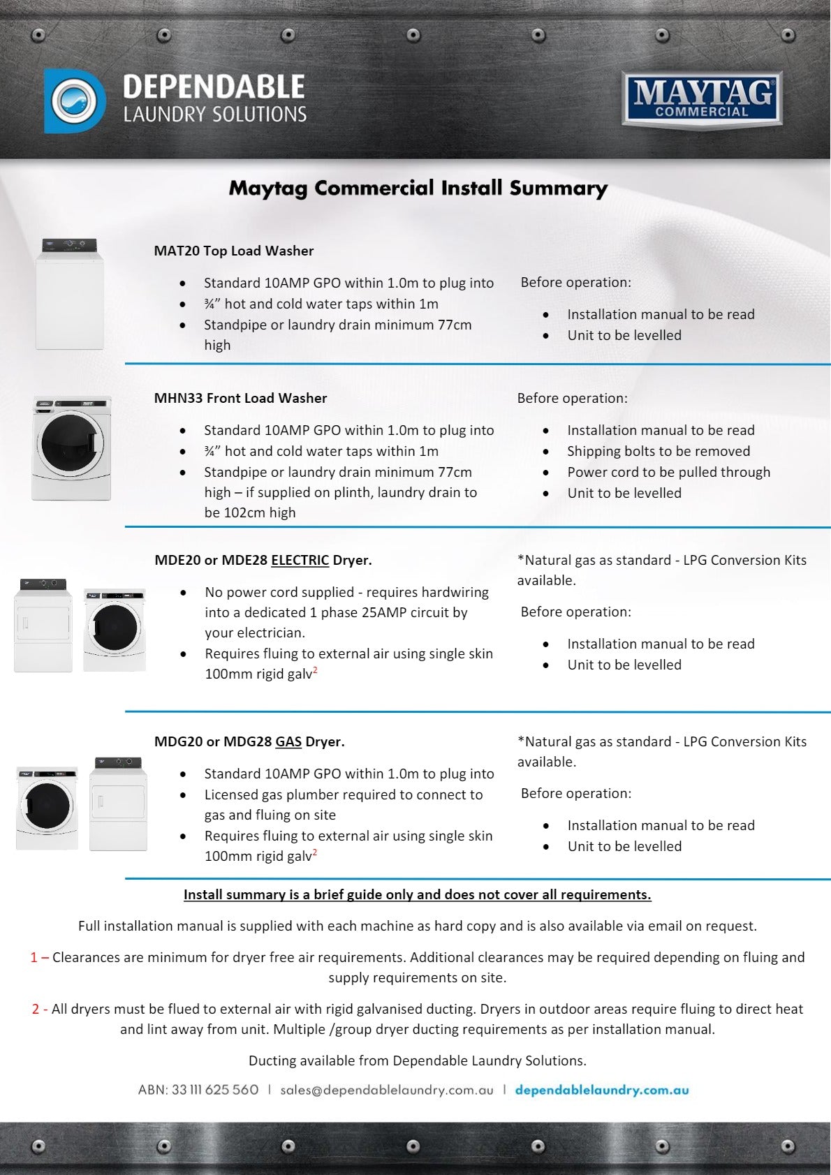 Maytag Commercial MDG20PD - Coin Or Card Operated Electric Dryer
