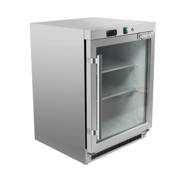 Exquisite MF210G - Glass Door Underbench Fridge
