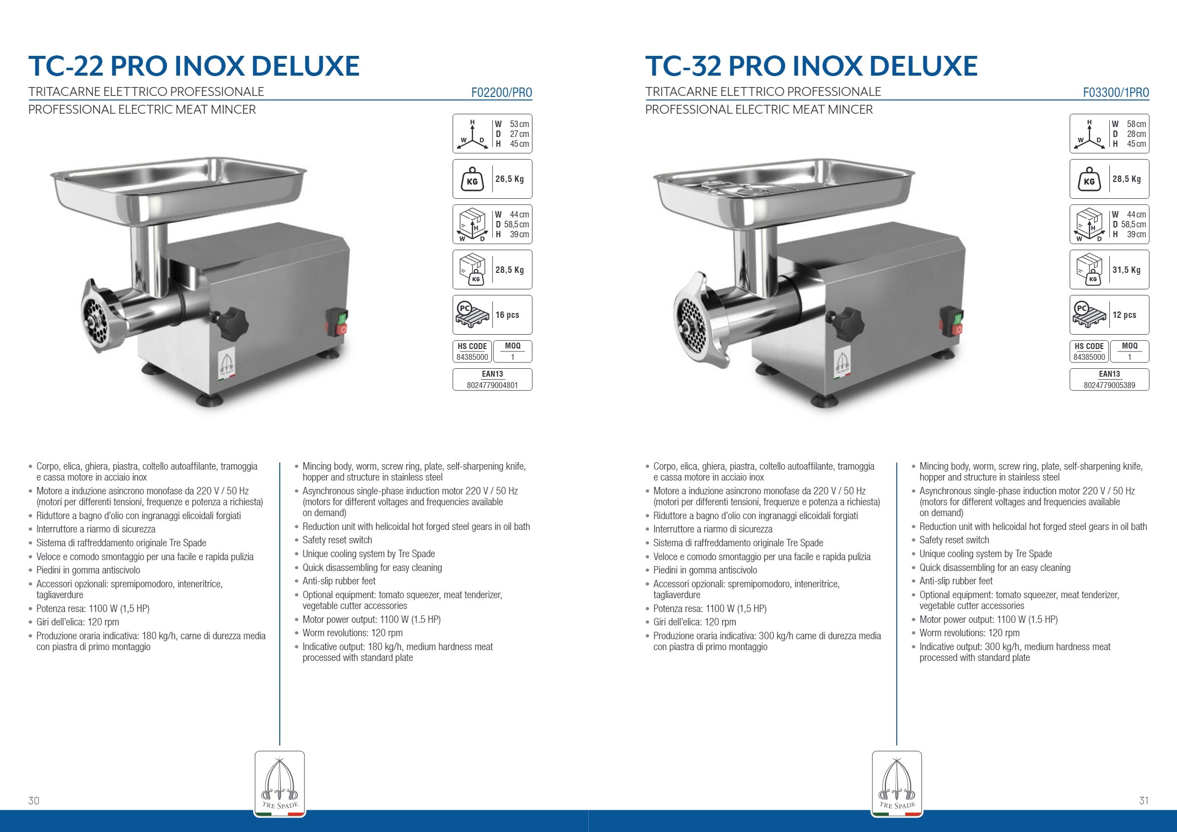 Tre Spade MNS2222 - Meat Mincer
