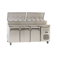 Exquisite MTC363H - Three Door Prep Fridge