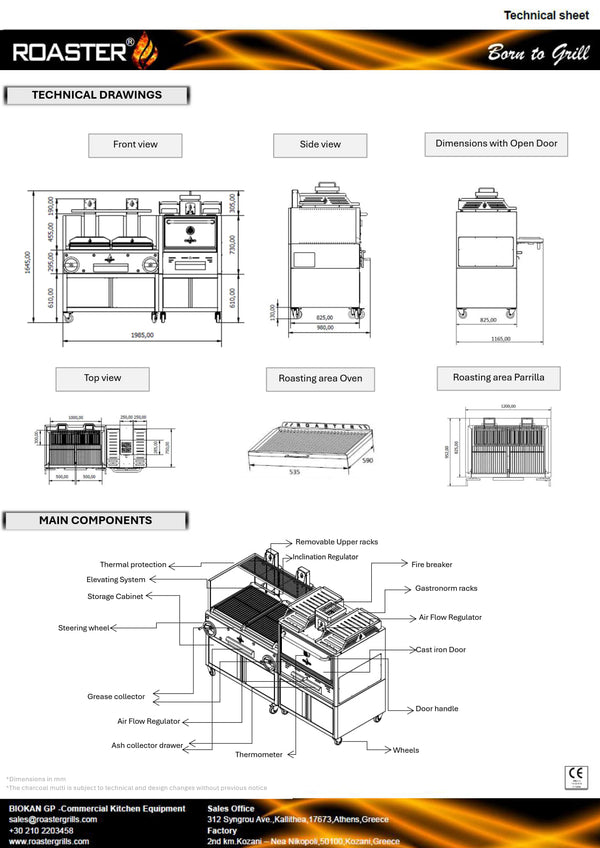 Roaster MU-GP2GC-R56 - Charcoal Oven and Parilla Combo