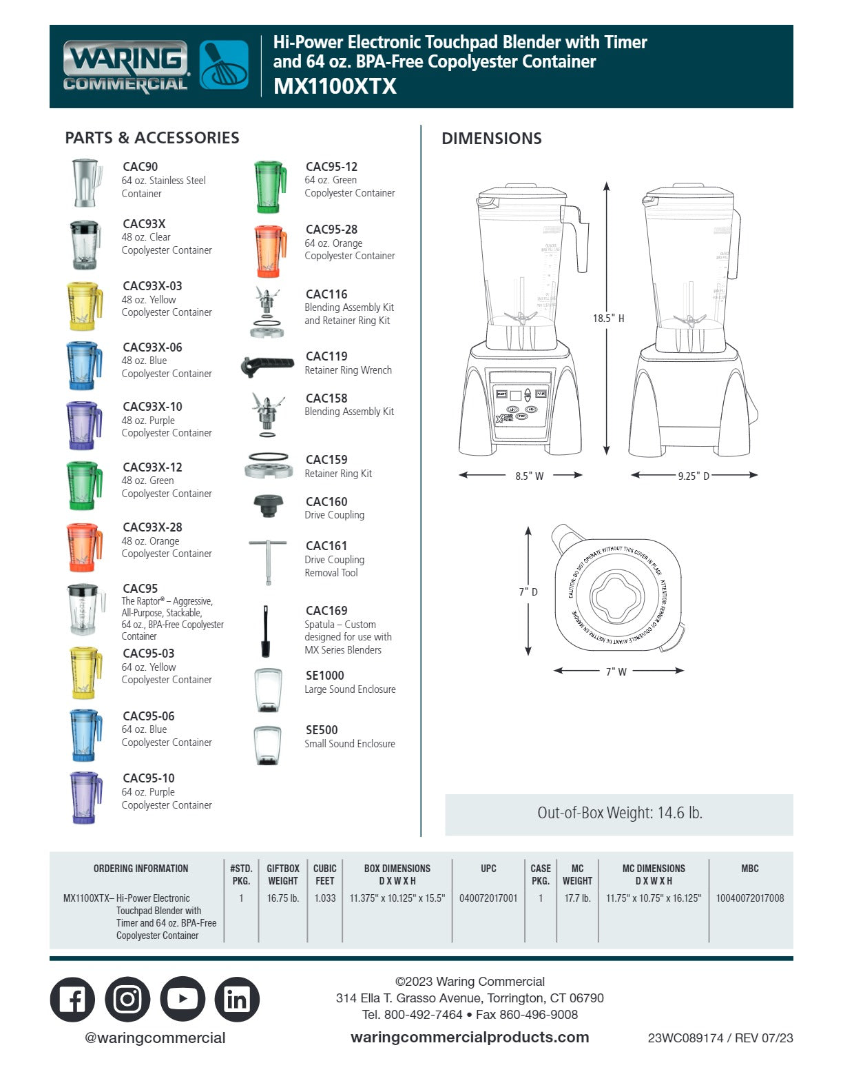 Waring MX1100XTXEE - Blender
