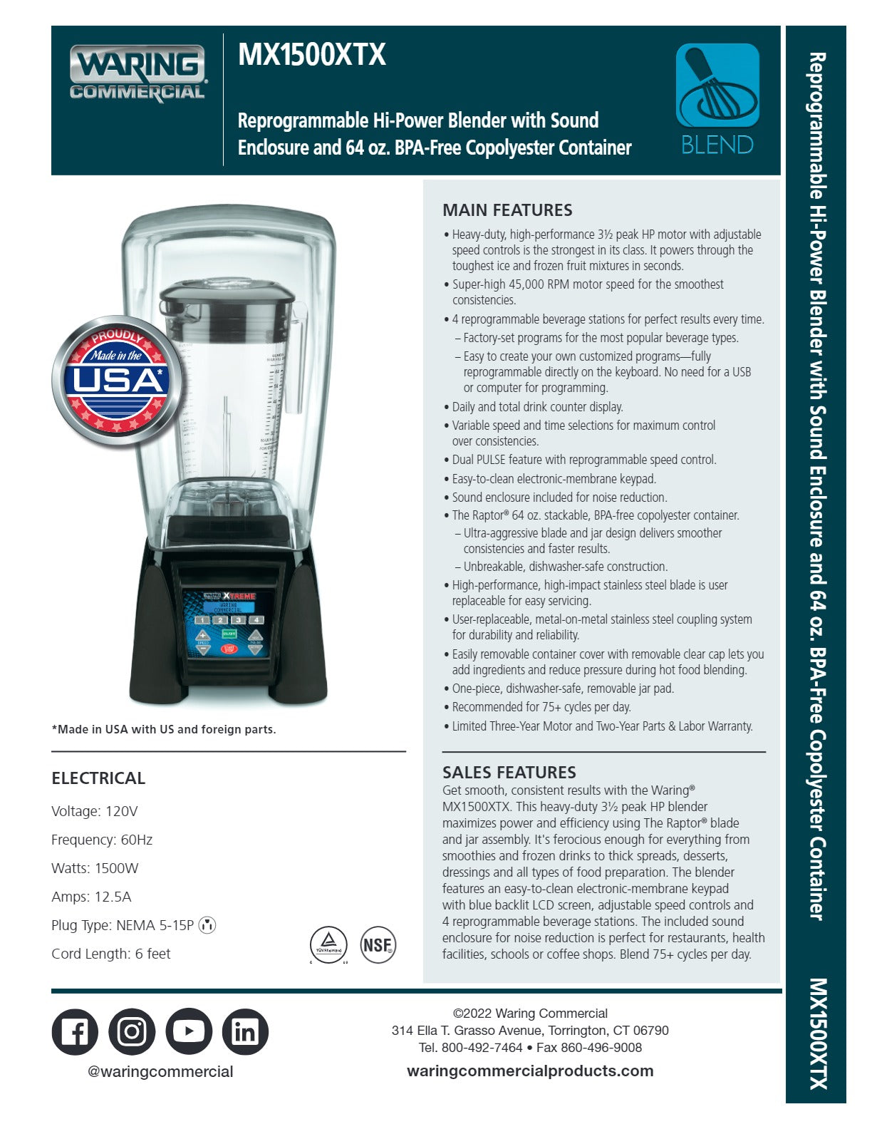Waring MX1500XTXSEE - Blender