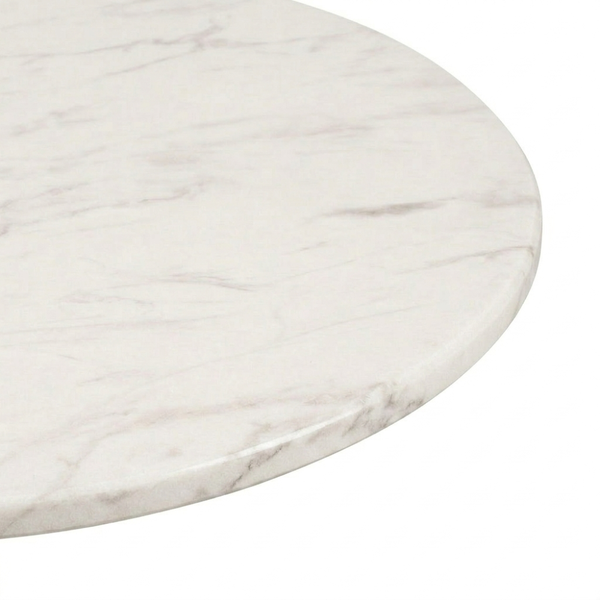 Round 80cm Super Matte Smart Top with Piatto Aluminium Table Base Dining Table