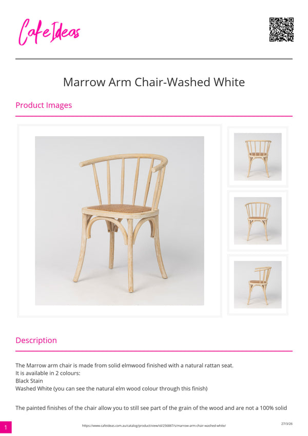 Marrow Timber Armchair with Rattan Seat