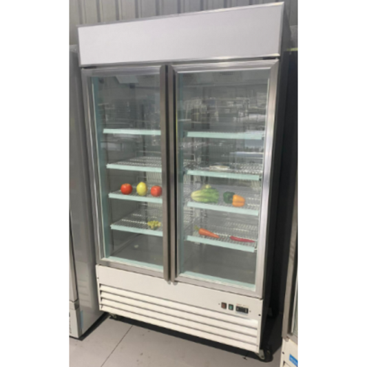 Mitchel G768BM2F 2 Glass Door Upright Fridge