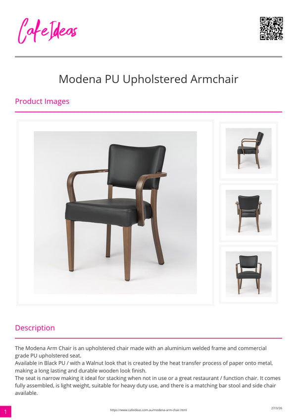 Modena PU Upholstered Armchair