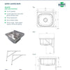 3Monkeez AB-JB-B - Jumbo Laundry Basin with Brackets