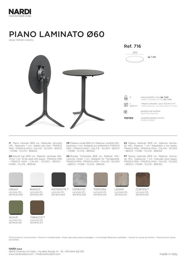 Nardi Frasca Mini Fix Outdoor Complete Table