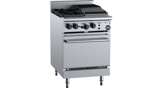 B+S Black OV-SB2-CBR3 - Two Burner Oven with Char Broiler