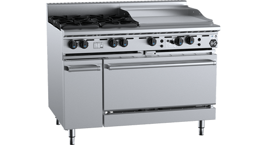 B+S Black OV-SB4-GRP6 - Four Burner Oven with Grill Plate