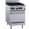 B+S Black OV-SB4 - Four Burner Range Oven
