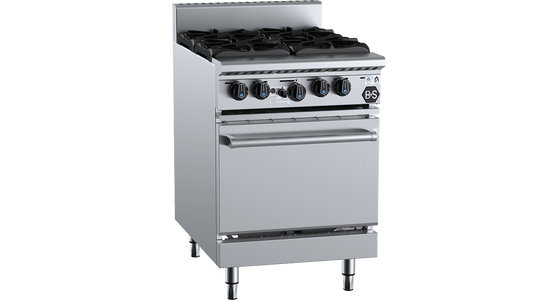 B+S Black OV-SB4 - Four Burner Range Oven