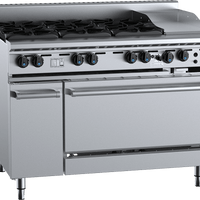 B+S Black OV-SB6-GRP3 - Six Burner Oven with Grill Plate