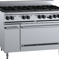 B+S Black OV-SB8 - Eight Burner Range Oven