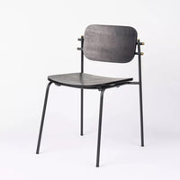 Odeon Steel Dining Chair with Plywood Seat
