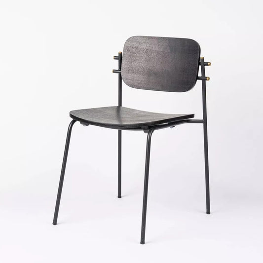 Odeon Steel Dining Chair with Plywood Seat