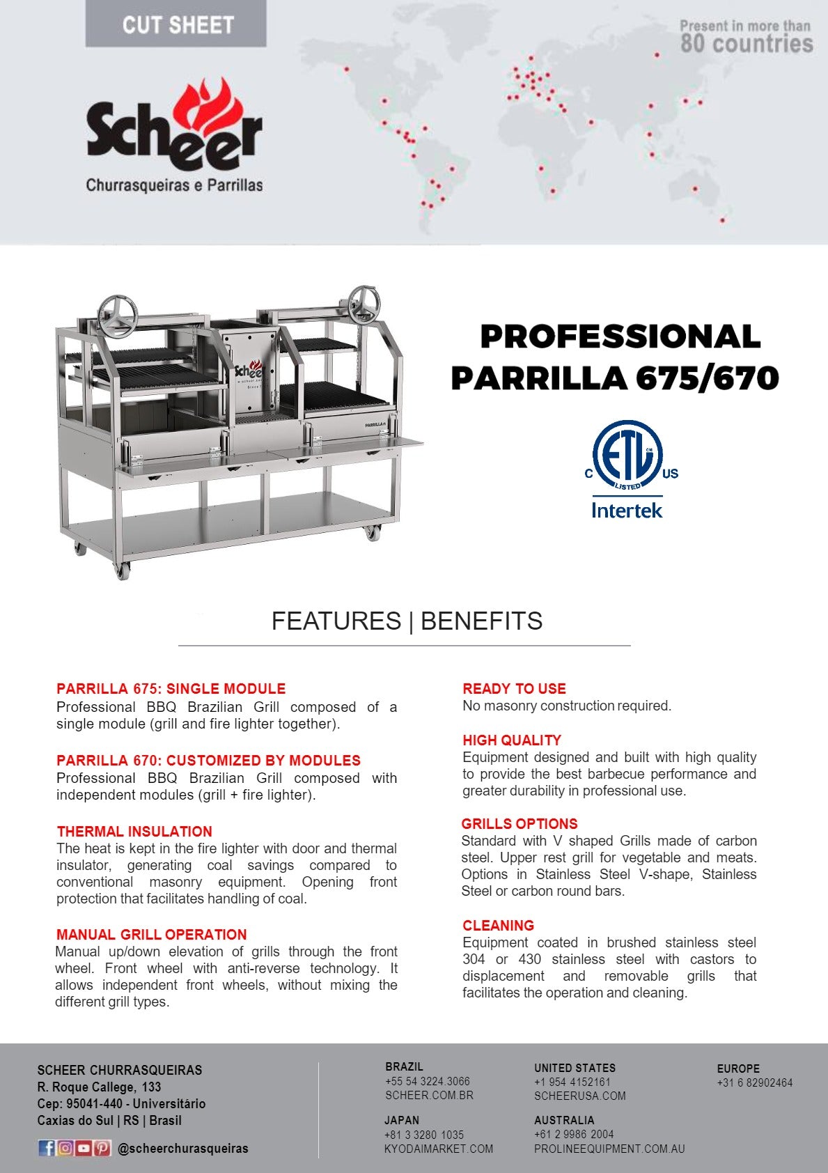 Thumbnail - Scheer Proline Parrilla 675 - 1500mm Charcoal/Wood Double Grill