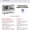 Scheer Proline Parrilla 675 - 1200mm Charcoal/Wood Double Grill